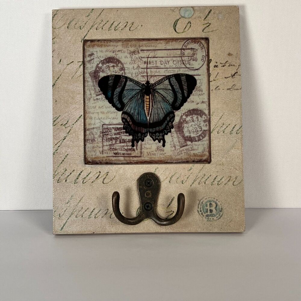 Butterfly Key Holder - Double Hook - 6 inch x 7.5 inch